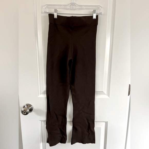 Zara Chocolate Brown Flared Leggings Size Small - Picture 2 of 5